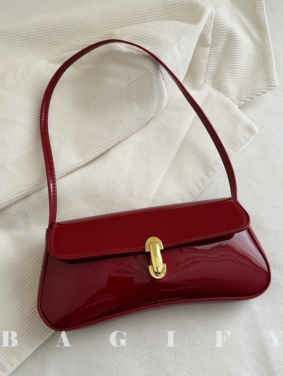 Sac à Main Verni Bordeaux
