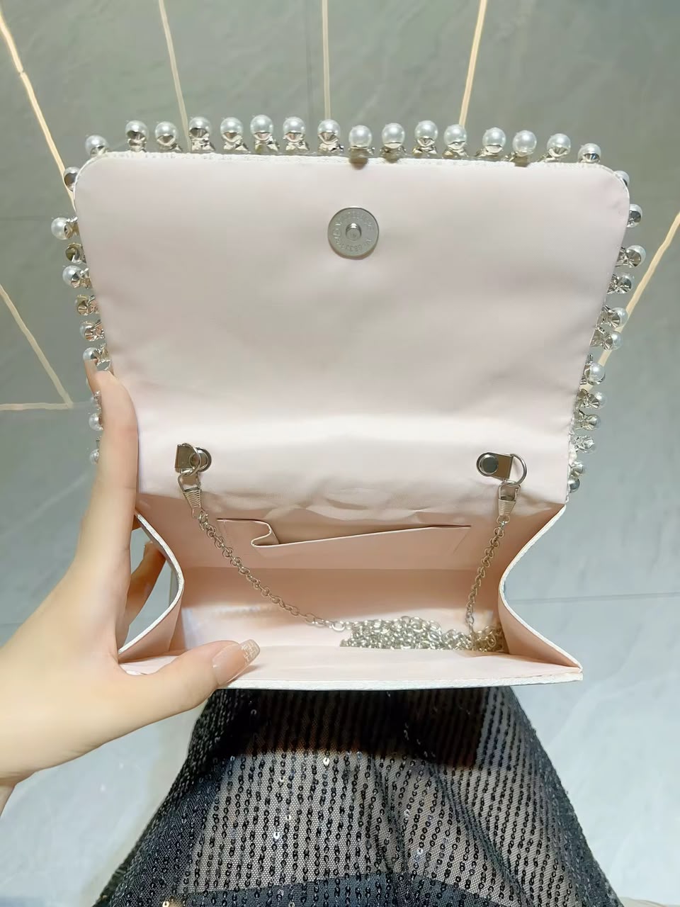 ÉCLAT NOIR — Pochette Perles & Cristaux