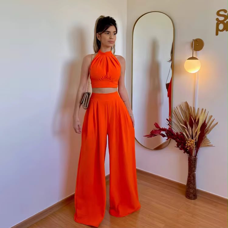 Ensemble Femme Crop & Pantalon Fluide