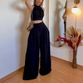 Ensemble Femme Crop & Pantalon Fluide