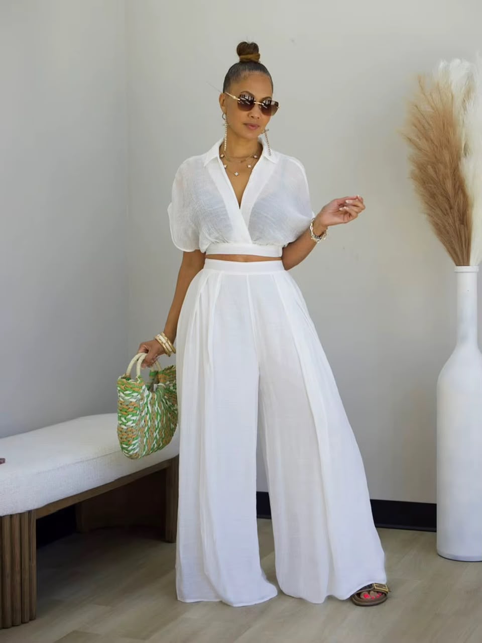 Top Croisé & Pantalon Large